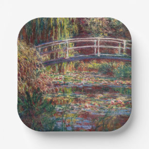 Claude Monet - Water Lily pond, Roze Harmony Papieren Bordje