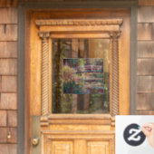 Claude Monet - Water Lily pond, Roze Harmony Raamsticker (Huis Deur)