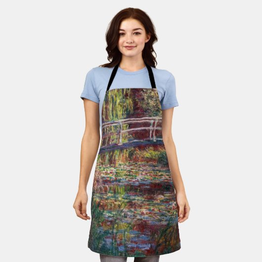 Claude Monet - Water Lily pond, Roze Harmony Schort (Gedragen)