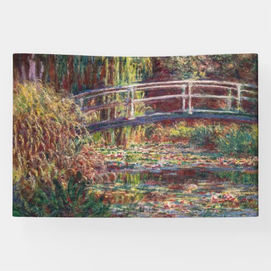 Claude Monet - Water Lily pond, Roze Harmony Spandoek (Horizontaal)