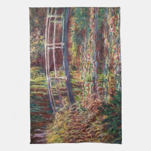 Claude Monet - Water Lily pond, Roze Harmony Theedoek (Verticaal)