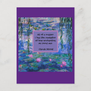 Claude Monet Water Lily Quote  Briefkaart