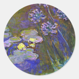 Claude Monet Waterlelies Agapanthus Ronde Sticker