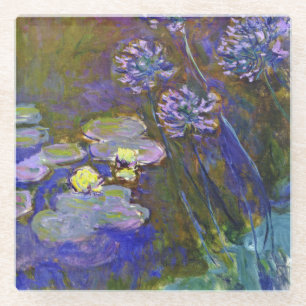 Claude Monet Waterlelies Agapanthus Vintage Kunst Glazen Onderzetter