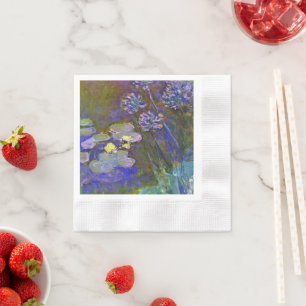 Claude Monet Waterlelies Agapanthus Vintage Kunst Servet