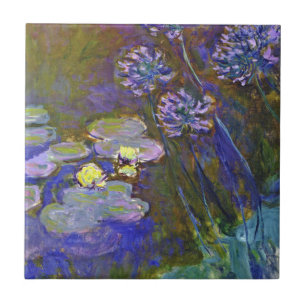 Claude Monet Waterlelies Agapanthus Vintage Kunst Tegeltje