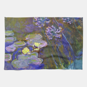 Claude Monet Waterlelies Agapanthus Vintage Kunst Theedoek