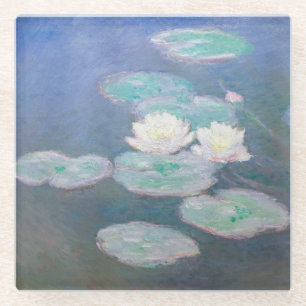 Claude Monet - Waterlelies, Avondeffect Glazen Onderzetter