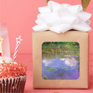 Claude Monet - Waterlelies, De Wolken, Vierkante Sticker
