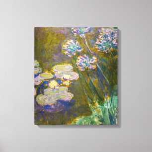 Claude Monet - Waterlelies en Agapanthus Canvas Afdruk