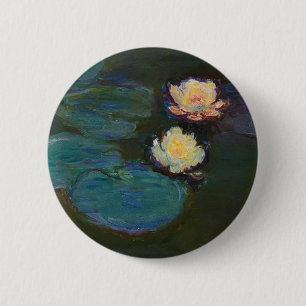 Claude Monet Waterlelies Impressionistisch oliever Ronde Button 5,7 Cm