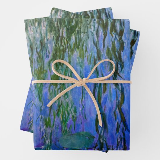 Claude Monet - Waterlelies met treurwilg Inpakpapier Vel (In situ)