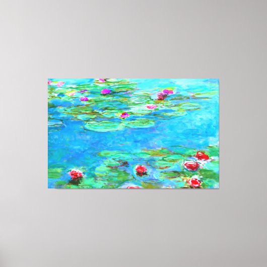 Claude Monet Waterlelies / Nymphéas Olieverfschild Canvas Afdruk (Voorkant)