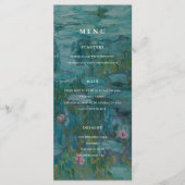 Claude Monet Waterlelies Trouwen Menu (Voorkant)
