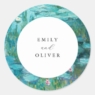 Claude Monet Waterlelies Trouwen Ronde Sticker