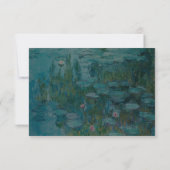 Claude Monet Waterlelies Trouwen RSVP Kaartje (Achterkant)