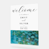 Claude Monet Waterlelies Welkom bruiloft Acryl Bord (Hoek)