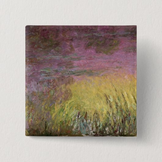 Claude Monet | Waterlib op zonsondergang Vierkante Button 5,1 Cm (Voorkant)