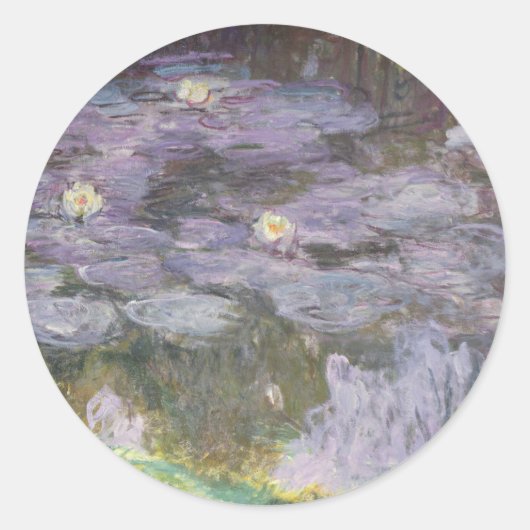 Claude Monet | Waterlib Ronde Sticker (Voorkant)