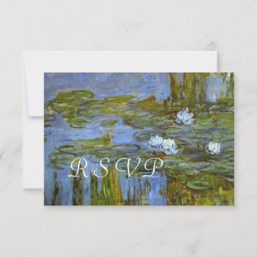 Claude Monet  waterlily rsvp bruiloft (Achterkant)