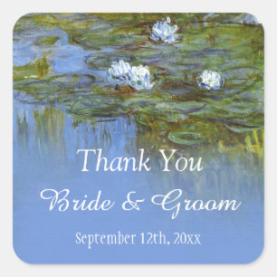 Claude Monet waterlily trouwt voor jou Vierkante Sticker