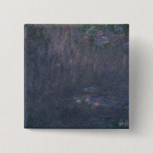 Claude Monet Waterlio's: Reflecties van bomen Vierkante Button 5,1 Cm