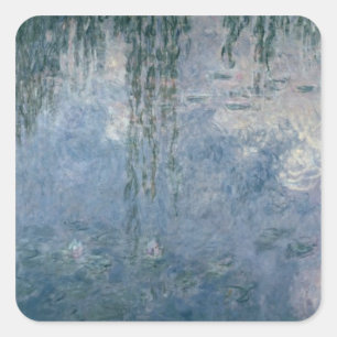 Claude Monet   Waterlio's: Woningwilde vogels, 191 Vierkante Sticker