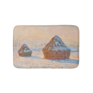Claude Monet - Wheatstacks, Sneeuweffect, Morning Badmat