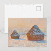 Claude Monet - Wheatstacks, Sneeuweffect, Morning Briefkaart (Voorkant / Achterkant)