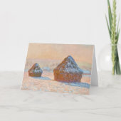 Claude Monet - Wheatstacks, Sneeuweffect, Morning Kaart (Voorkant)
