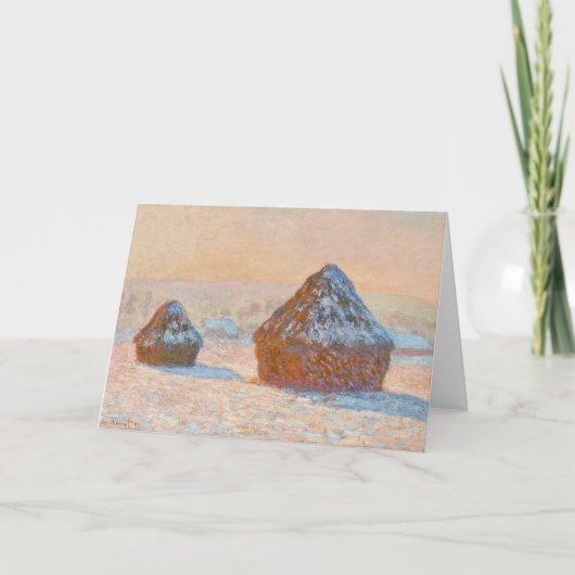 Claude Monet - Wheatstacks, Sneeuweffect, Morning Kaart (Voorkant)