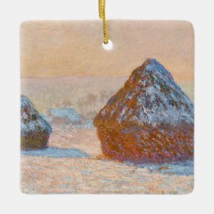 Claude Monet - Wheatstacks, Sneeuweffect, Morning Keramisch Ornament