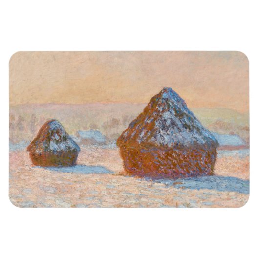 Claude Monet - Wheatstacks, Sneeuweffect, Morning Magneet (Horizontaal)