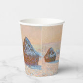 Claude Monet - Wheatstacks, Sneeuweffect, Morning Papieren Bekers (Rechts)