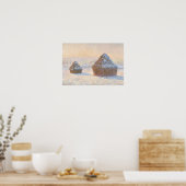 Claude Monet - Wheatstacks, Sneeuweffect, Morning Poster (Keuken)