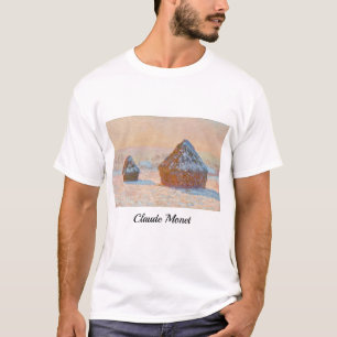 Claude Monet - Wheatstacks, Sneeuweffect, Morning T-shirt