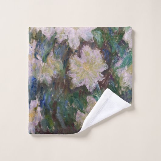 Claude Monet - White Clematis Bad Handdoek (Wasdoekje)