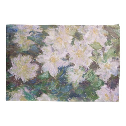 Claude Monet - White Clematis Kussensloop (Achterkant)
