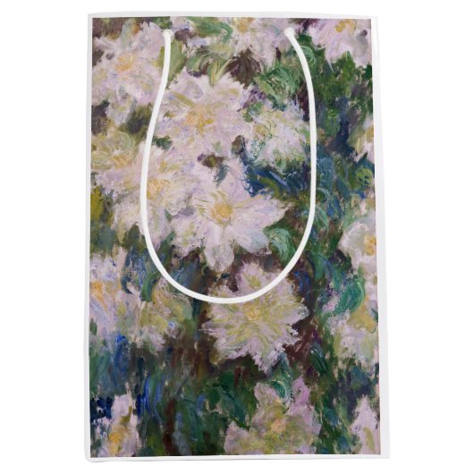 Claude Monet - White Clematis Medium Cadeauzakje (Voorkant)