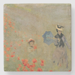 Claude Monet   Wilde papaver nabij Argenteuil Stenen Onderzetter