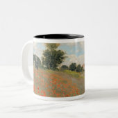Claude Monet | Wilde papaver nabij Argenteuil Tweekleurige Koffiemok (Voorkant links)