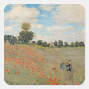 Claude Monet Wilde papaver nabij Argenteuil Vierkante Sticker