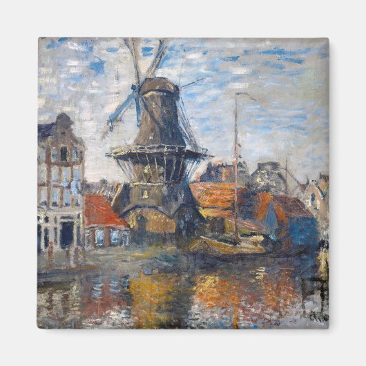 Claude Monet - Windmill, Amsterdam Magneet (Voorkant)