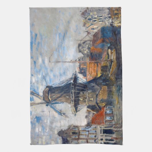 Claude Monet - Windmill, Amsterdam Theedoek (Verticaal)