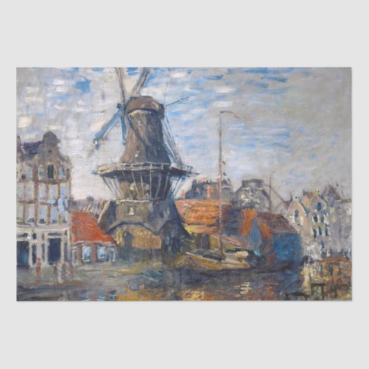 Claude Monet - Windmill, Amsterdam Tissuepapier (Voorkant)