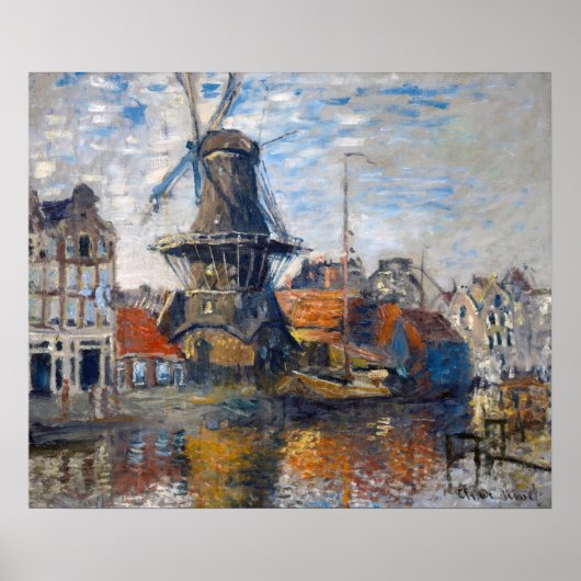 Claude Monet - Windmolen, Amsterdam Poster (Voorkant)