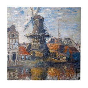 Claude Monet - Windmolen, Amsterdam  Tegeltje