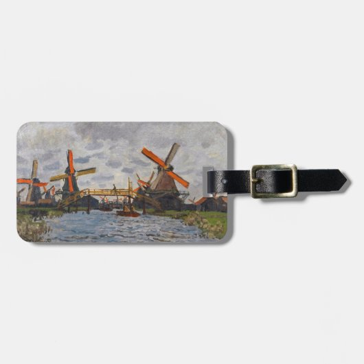 Claude Monet - Windmolens bij Zaandam Bagagelabel (Voorkant horizontaal)
