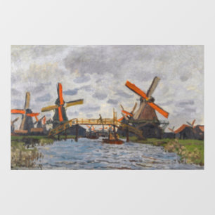 Claude Monet - Windmolens bij Zaandam Raamsticker