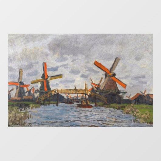 Claude Monet - Windmolens bij Zaandam Raamsticker (Vel)